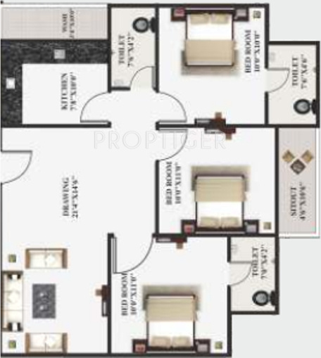 Shri Parasnath Builders and Developers Sheetal Tower (3BHK+3T (1,225 sq ft) 1224.6 sq ft) Shri Parasnath Builders and Developers Sheetal Tower (3BHK+3T (1,225 sq ft) 1224.6 sq ft)