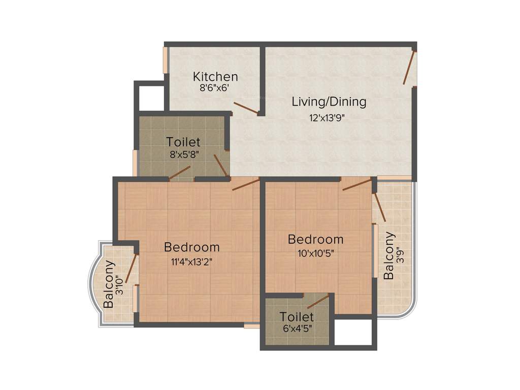 Royal Star Star City (2BHK+2T (909 sq ft) 909 sq ft)