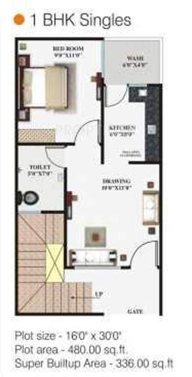 Shri Parasnath Builders and Developers Himanshu Mega City (1BHK+1T (336 sq ft) 336 sq ft)