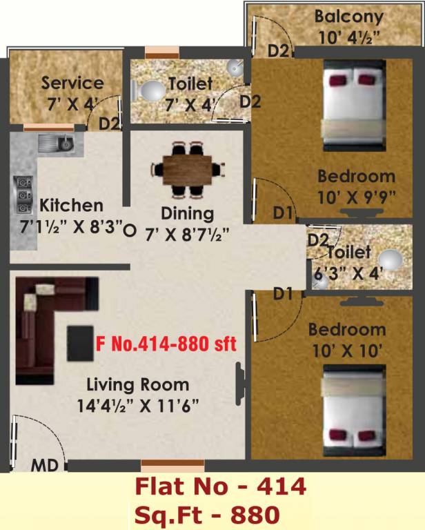 AHFL Majestic Enclave (2BHK+2T (880 sq ft) 880 sq ft) AHFL Majestic Enclave (2BHK+2T (880 sq ft) 880 sq ft)