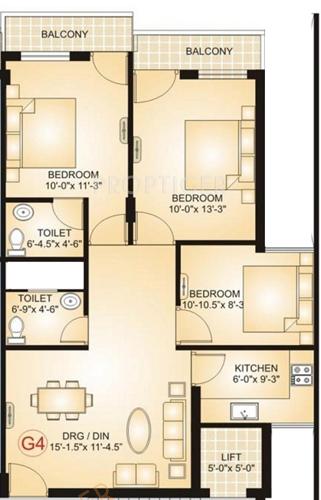Virat Build Home Pvt Ltd Virat Residency A Floor Plan (3BHK+2T)