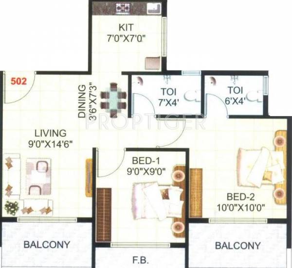 Jindal Bhaveshwar Park (2BHK+2T (980 sq ft) 980 sq ft)