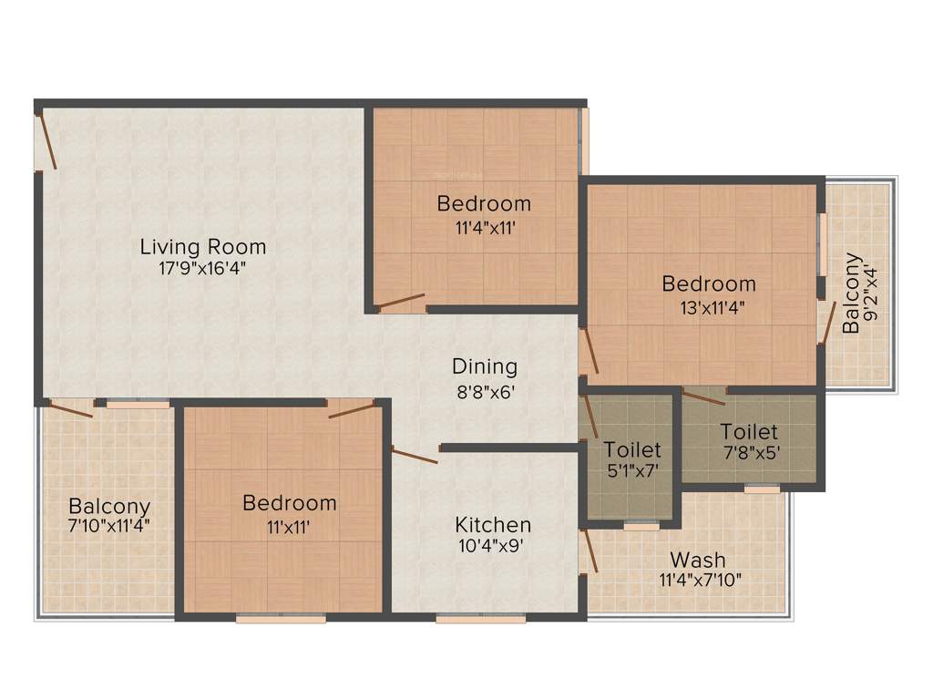 Shriram Colonizers and Developers Heights 3BHK+2T (1,750 sq ft)