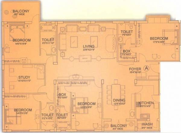 Unimark Group Heritage Princess (4BHK+4T (4,005 sq ft)   Study Room 4005 sq ft)