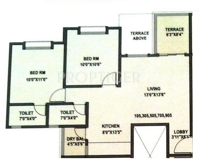 Manav Swapnalok (2BHK+2T (887 sq ft) 887 sq ft)