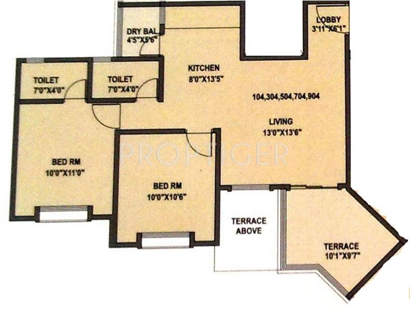 Manav Swapnalok (2BHK+2T (947 sq ft) 947 sq ft)