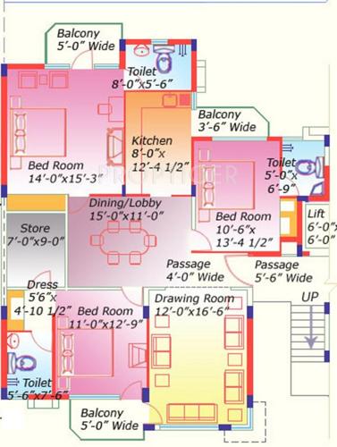 Sliver Silver City Greens (3BHK+2T (1,623 sq ft) 1623 sq ft)
