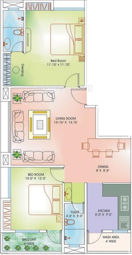 Maharshee Krishna Apartments (2BHK+2T (1,304 sq ft) 1304 sq ft)