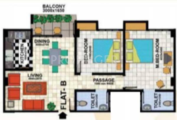 Uttarayan Heights (2BHK+2T (982 sq ft) 982 sq ft)