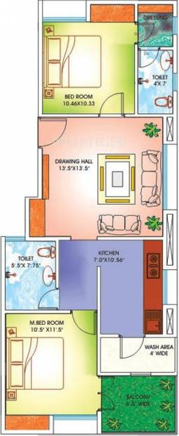 Maharshee Murlidhar Apartments (2BHK+2T (1,035 sq ft) 1035 sq ft)