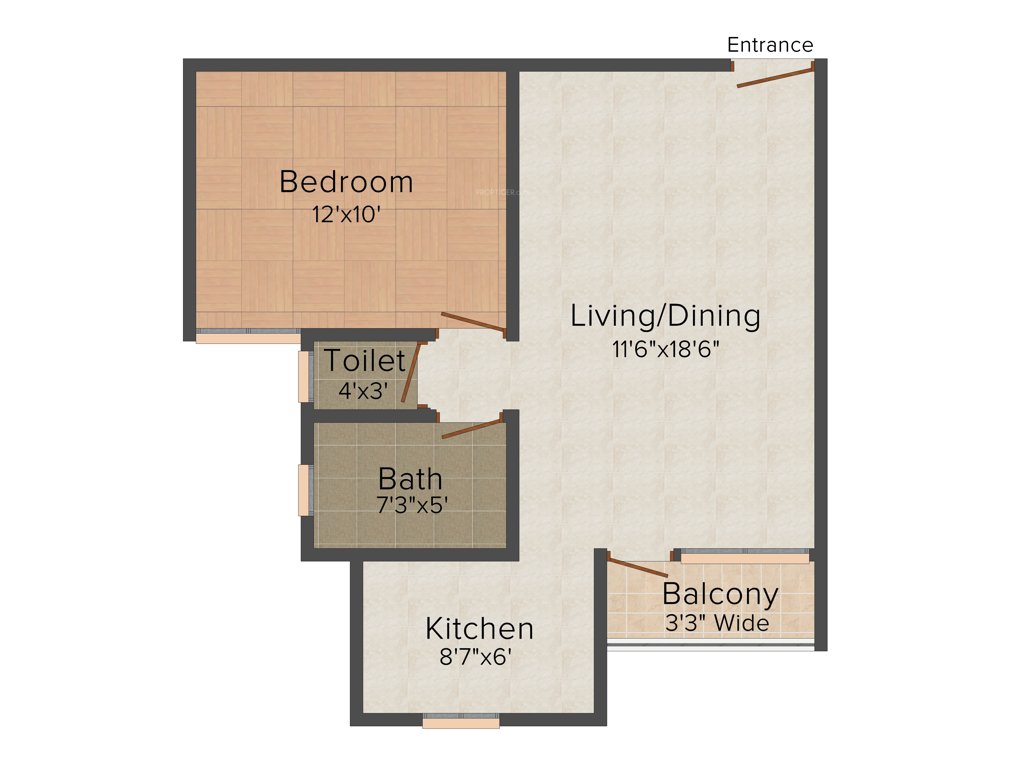Ansal Basera Enclave (1BHK+1T (663 sq ft) 663 sq ft)