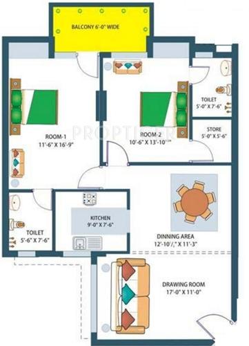 Sliver Themes (2BHK+2T (1,281 sq ft) 1281 sq ft) Sliver Themes (2BHK+2T (1,281 sq ft) 1281 sq ft)