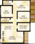 Rishabh Yashodham Veehar (3BHK+3T (1,095 sq ft) 1095 sq ft)