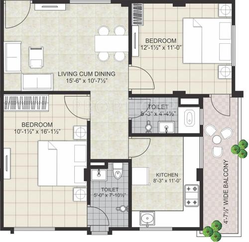 Virat Prime (2BHK+2T (1,000 sq ft) 1000 sq ft)