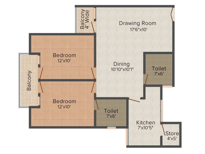 Ratan Galaxy (2BHK+2T (1,294 sq ft) 1294 sq ft)