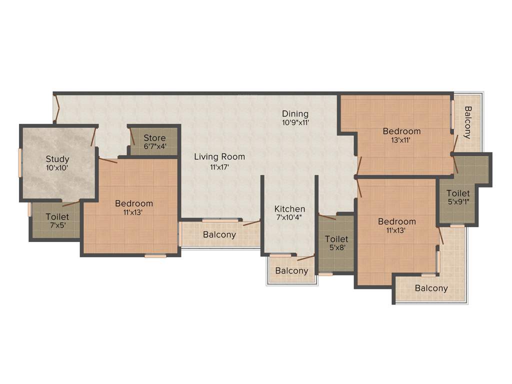 Ratan Galaxy (3BHK+3T (1,769 sq ft) 1769 sq ft)