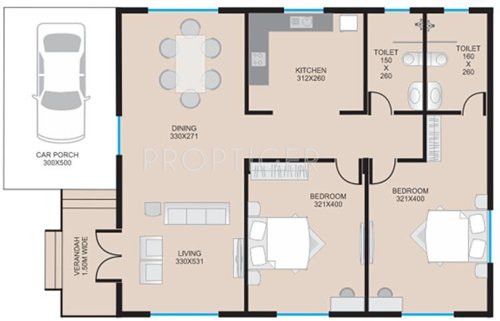 Saldanha Bougain Villas (2BHK+2T (996 sq ft) 996 sq ft)