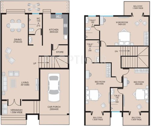 Saldanha Bougain Villas (3BHK+3T (1,638 sq ft) 1638 sq ft)