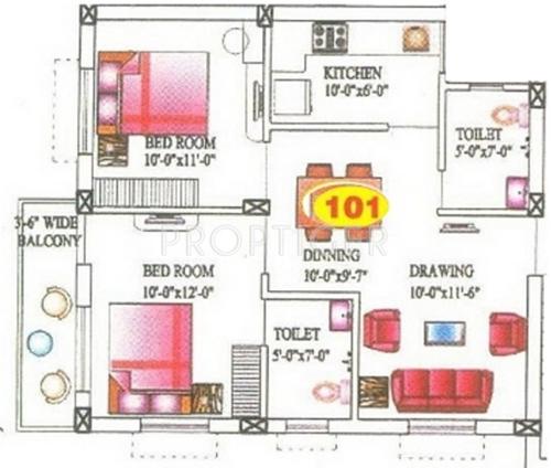  Fair View (2BHK+2T (1,050 sq ft) 1050 sq ft)