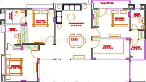  MD Dream House (3BHK+3T (1,350 sq ft) 1350 sq ft)
