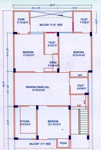  MD Dream House 2 (3BHK+3T (1,675 sq ft) + Pooja Room 1675.36 sq ft)