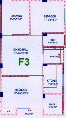  MD Homes (2BHK+2T (1,034 sq ft) 1034.4 sq ft)