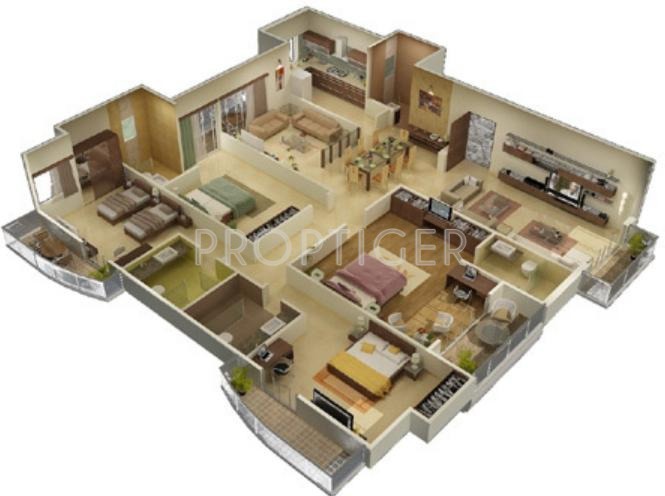 Ratan Housing Southerland Floor Plan (4BHK+4T)