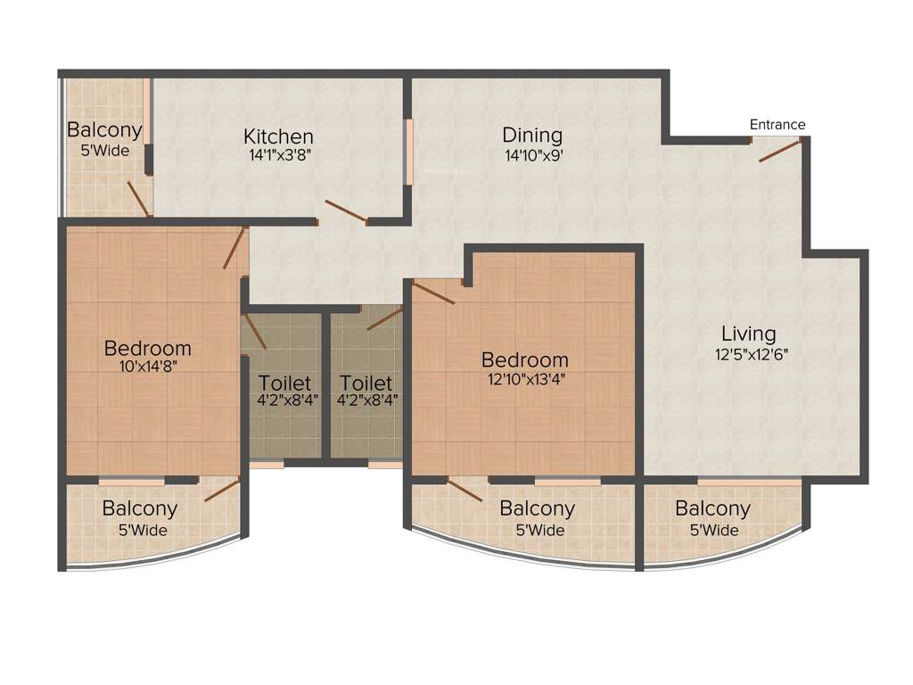 Raj Raj Excellency (2BHK+2T (1,249 sq ft) 1249 sq ft)