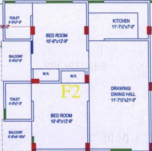  MD Dreams Homes (2BHK+2T (1,088 sq ft) 1088 sq ft)