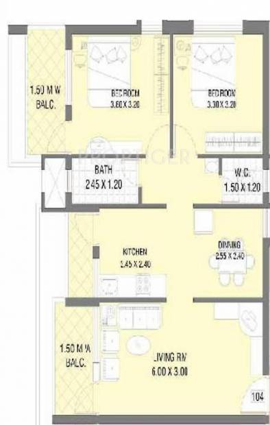 Raj Braganca Residency (2BHK+2T (904 sq ft) 904 sq ft)