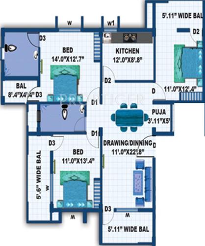 Akruti Arcade (3BHK+2T (1,650 sq ft) + Pooja Room 1650 sq ft) Akruti Arcade (3BHK+2T (1,650 sq ft) + Pooja Room 1650 sq ft)