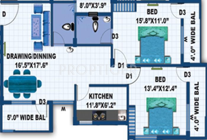  Akruti Arcade (2BHK+2T (1,277 sq ft) 1277 sq ft)