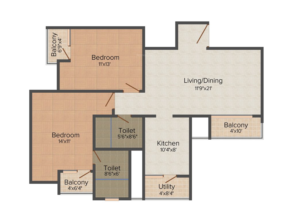 Mahima Elite (2BHK+2T (1,292 sq ft) 1292 sq ft)