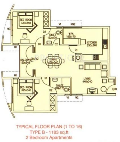 Kent Hail Garden (2BHK+2T (1,183 sq ft) 1183 sq ft)
