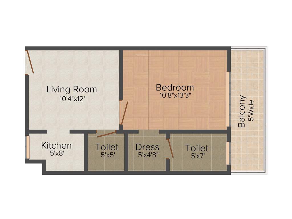 Sandwoods Windsor Suites (1BHK+1T (615 sq ft) 615 sq ft)