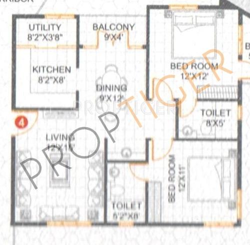 Winning United Daffodils (2BHK+2T (1,145 sq ft) 1145 sq ft)