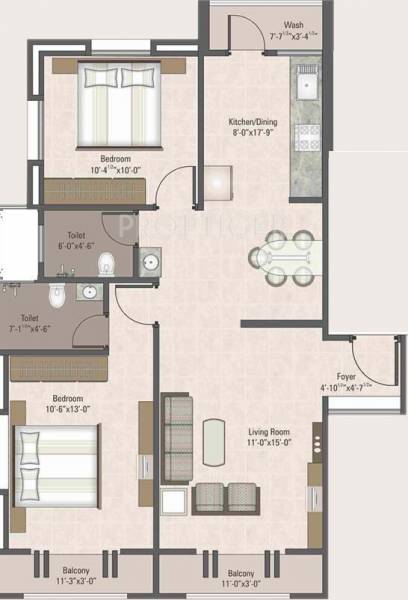 Darshanam Iconic (2BHK+2T (1,350 sq ft) 1350 sq ft)