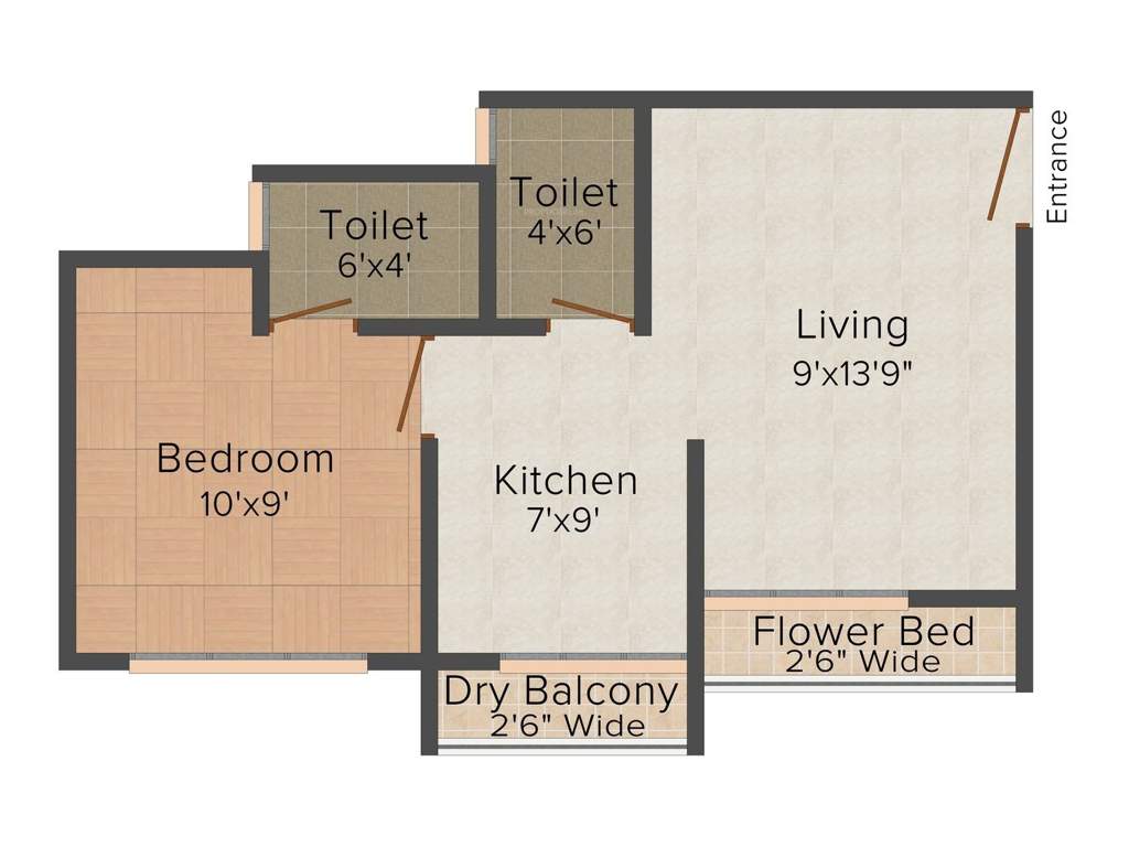 HDIL Paradise City (1BHK+2T (430 sq ft) 430 sq ft)
