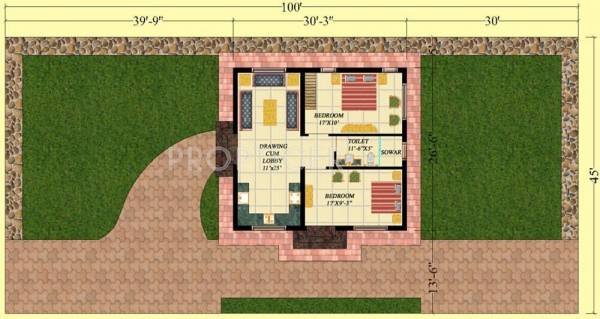 Basera Group Basera Farms Floor Plan (2BHK+1T)
