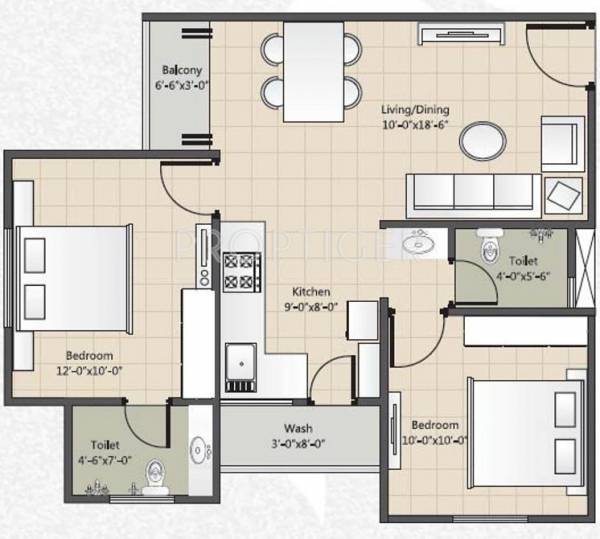 Darshanam Samruddhi (2BHK+2T (1,010 sq ft) 1010 sq ft)