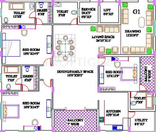 Apurupa Apurupas Hi End (3BHK+3T (3,180 sq ft) 3180 sq ft)