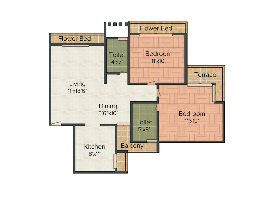 C Teja Signature (2BHK+2T (1,300 sq ft) 1300 sq ft)