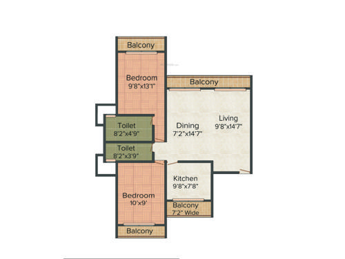 C Teja Sahil Heights (2BHK+2T (1,250 sq ft) 1250 sq ft)