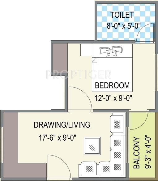IPG Sanrachna Shri Krishnam Apartment (1BHK+1T (513 sq ft) 513 sq ft)