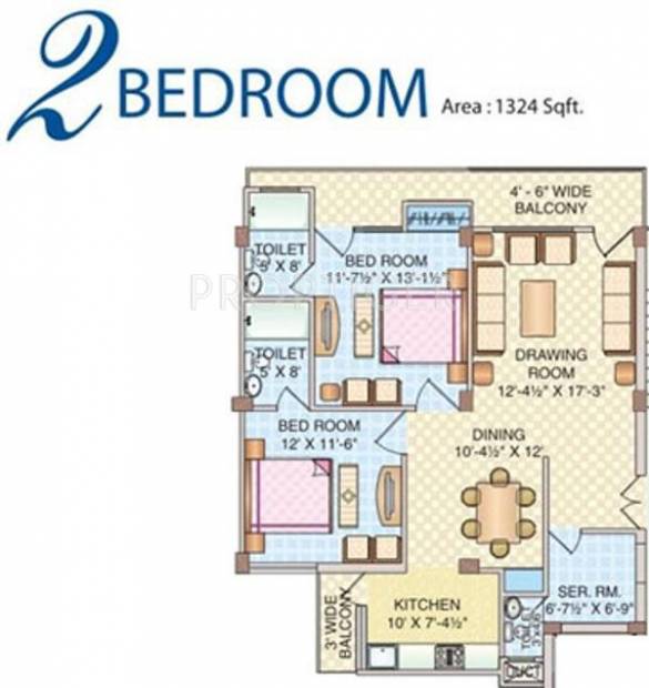 Pacific Estate (2BHK+2T (1,324 sq ft) 1324 sq ft)