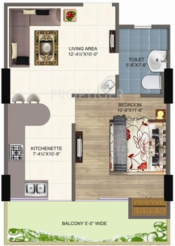 Pacific Hills (1BHK+1T (656 sq ft) 656 sq ft)