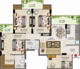 Pacific Hills (3BHK+2T (1,680 sq ft) 1680 sq ft)