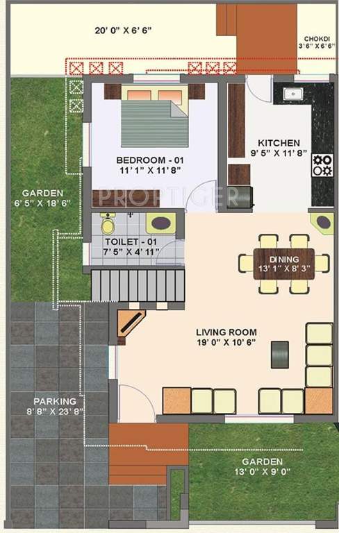 Pratham Vistas (3BHK+2T (1,490 sq ft) 1490 sq ft)