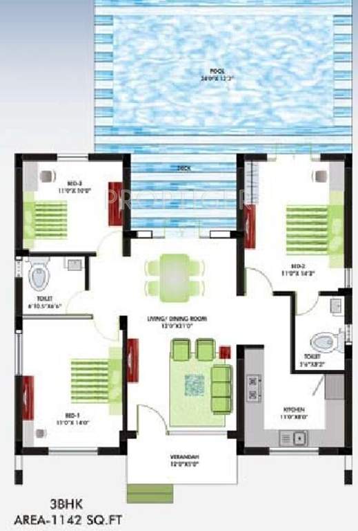 Bahri Hill View Villas (3BHK+3T (1,142 sq ft) 1142 sq ft)