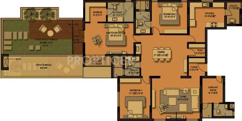 Akshaya 36 Carat (3BHK+4T (3,096 sq ft) + Servant Room 3096 sq ft)